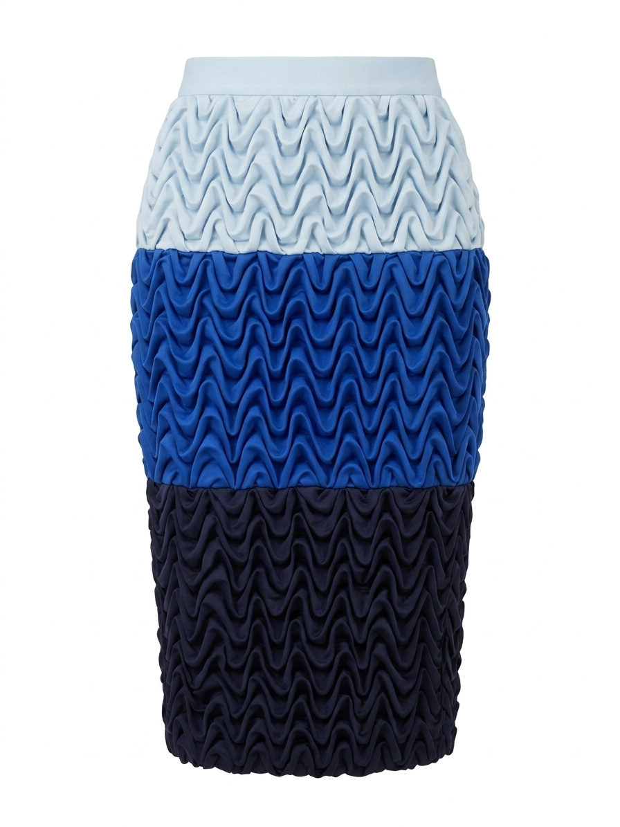 Signature Wavy Smocked Gradient Column Skirt