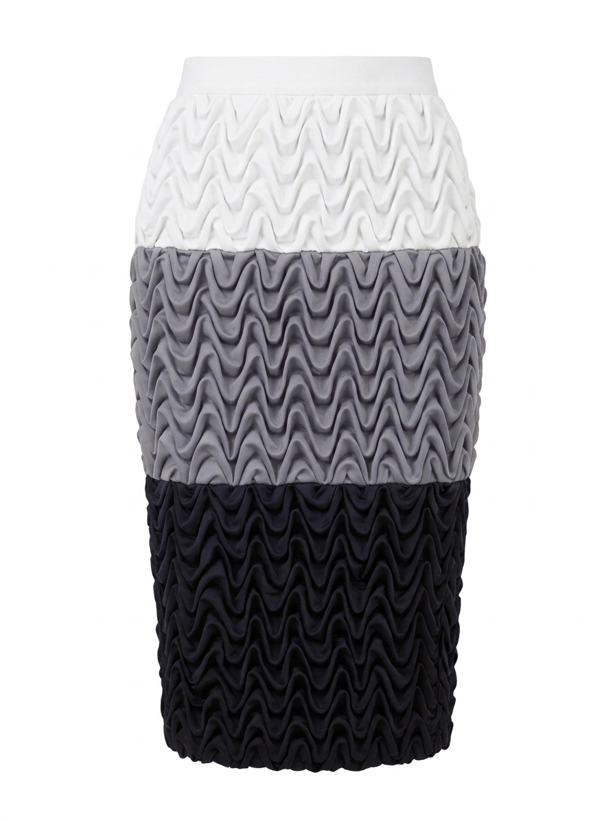 Signature Wavy Smocked Gradient Column Skirt