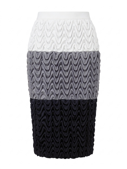 Signature Wavy Smocked Gradient Column Skirt