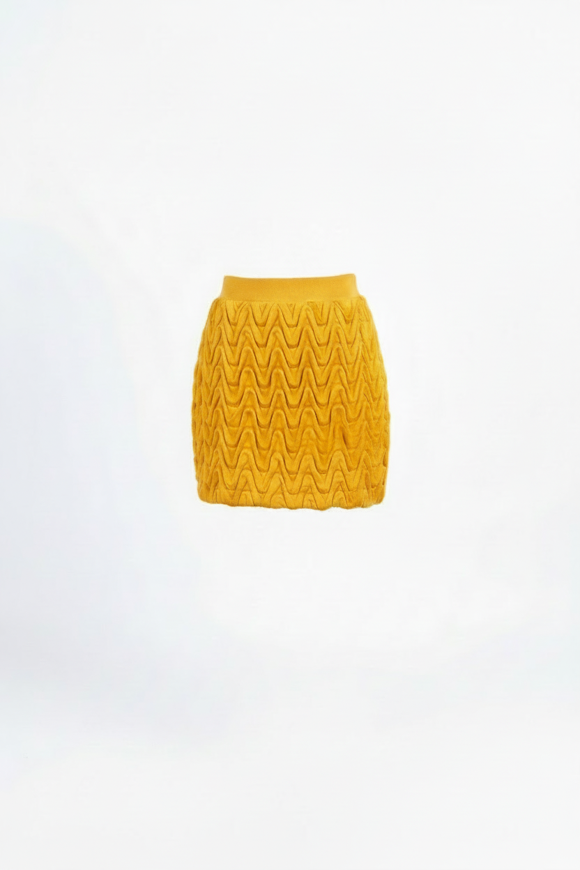 Signature Wavy Smocked Mini Skirt