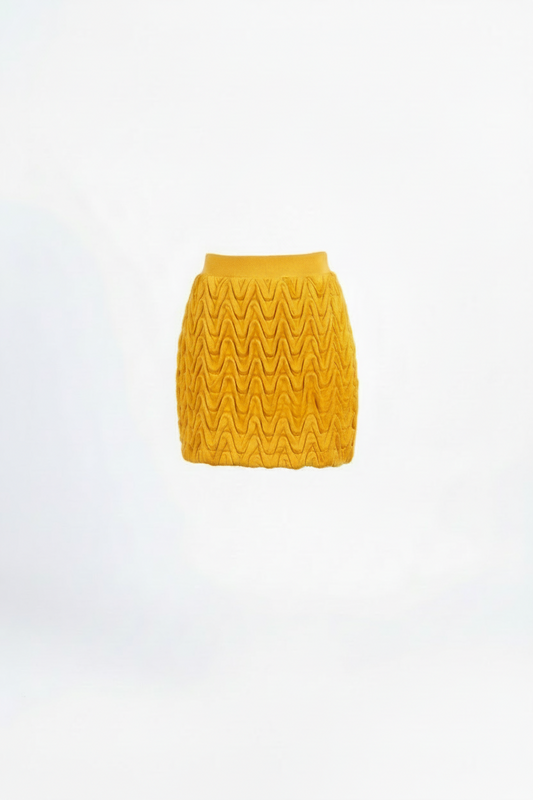 Signature Wavy Smocked Mini Skirt