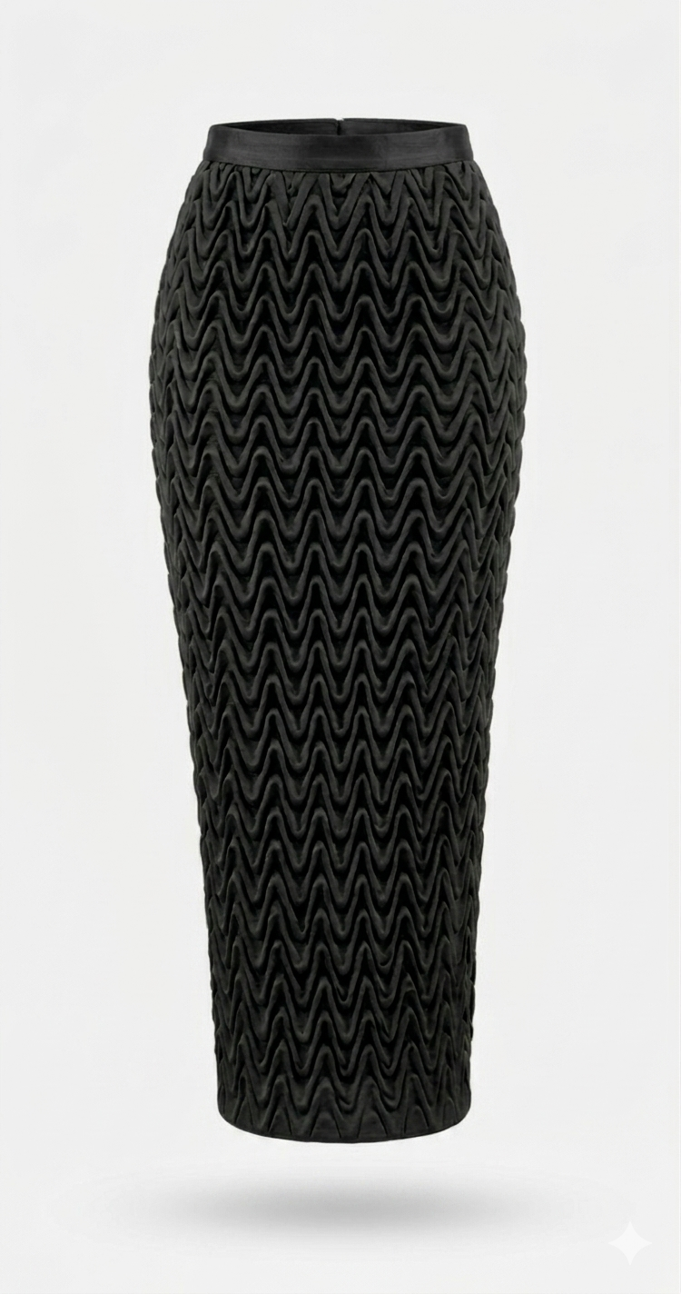 Signature Wavy Smocked  Skirt