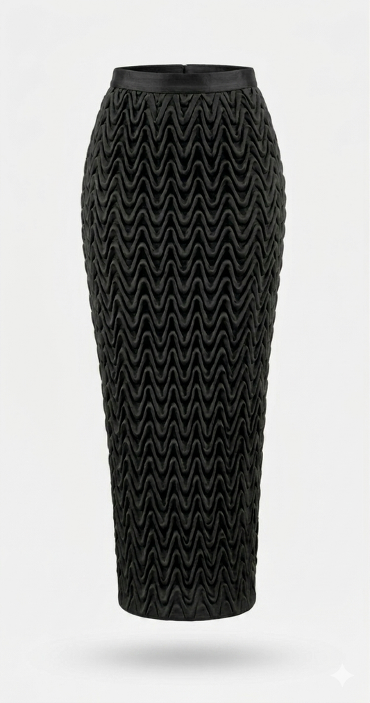 Signature Wavy Smocked  Skirt