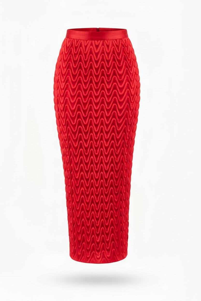 Signature Wavy Smocked  Skirt