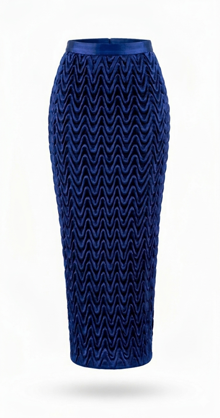 Signature Wavy Smocked  Skirt