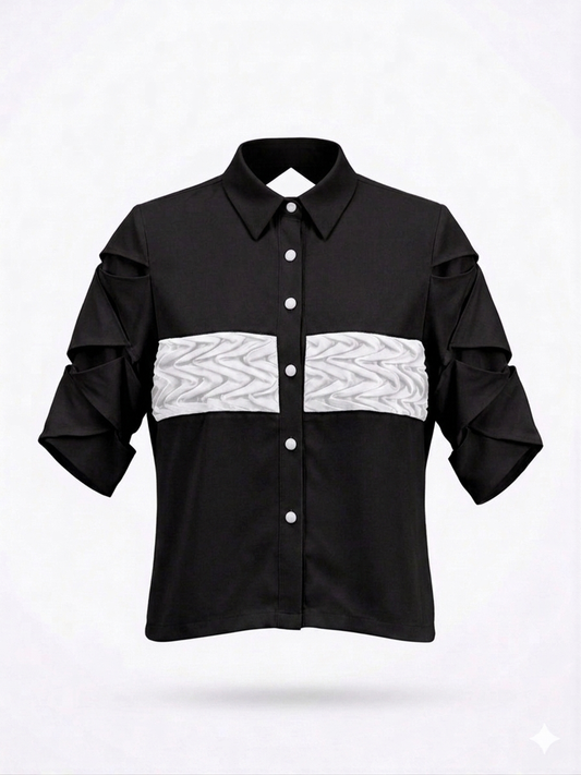 The Signature Multi-Detail Cowl-Back Blouse