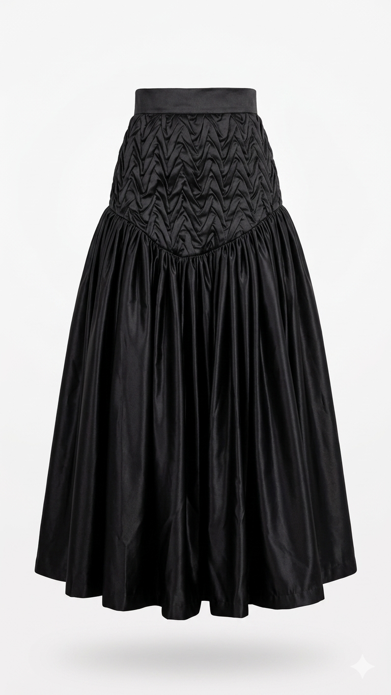 Signature Wavy Smocked Voluminous Skirt
