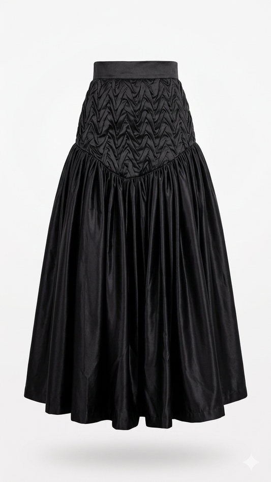Signature Wavy Smocked Voluminous Skirt