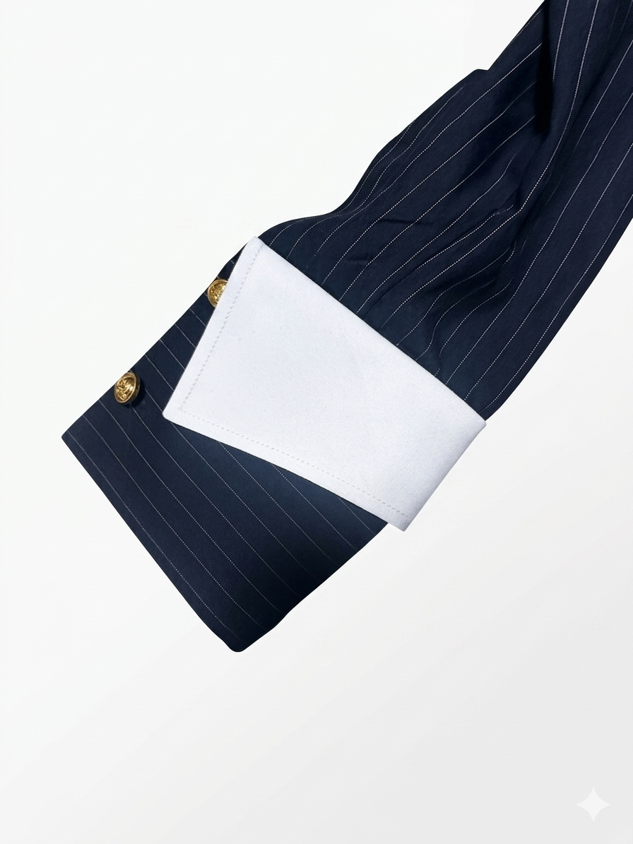 Signature Sculptural Cuff Pinstripe Shirt