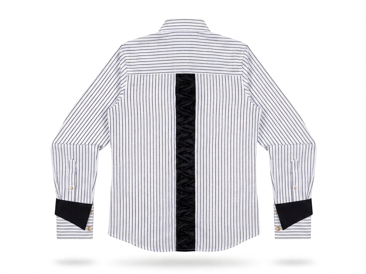 Signature Sculptural Cuff Pinstripe Shirt