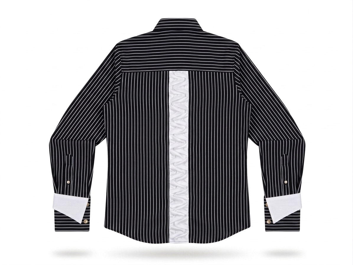 Signature Sculptural Cuff Pinstripe Shirt