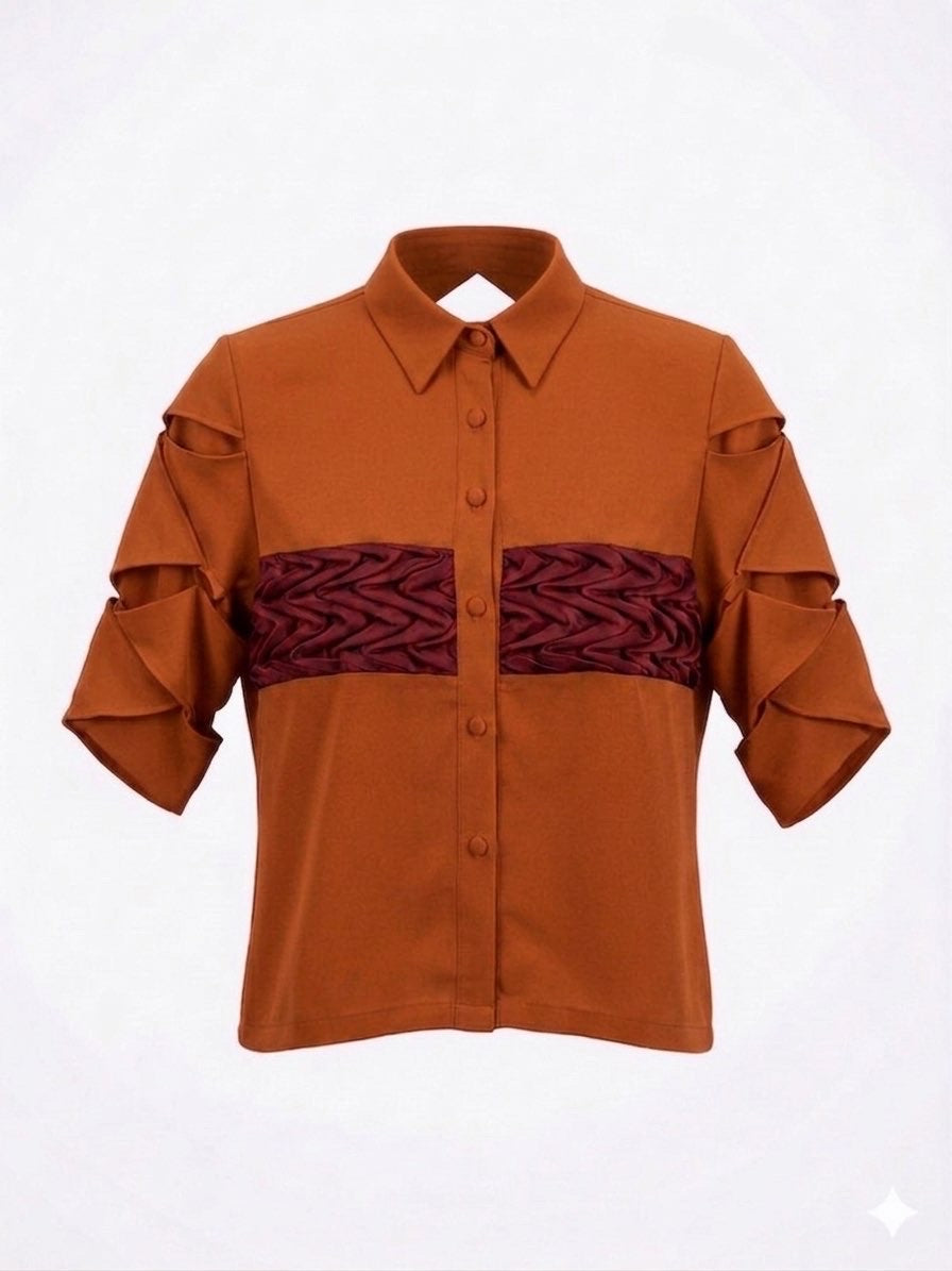 The Signature Multi-Detail Cowl-Back Blouse
